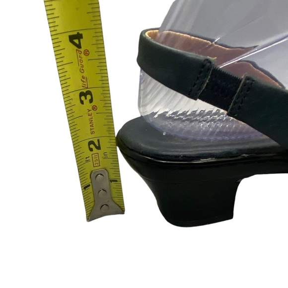 Sofft Slide Sandal Kitten Heels Women’s Size 8M Navy Leather Open Toe Slingback - Picture 9 of 13